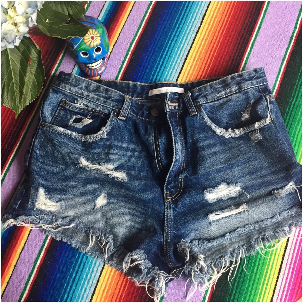 Zara high waisted cut off shorts